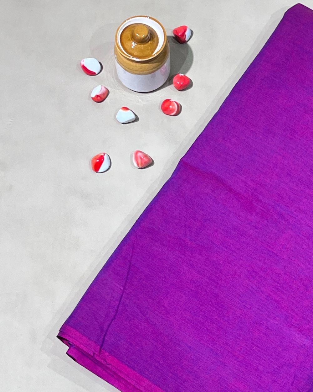 Plain Khadi Cotton Fabric Fresh Purple Colour 45 Inches Width