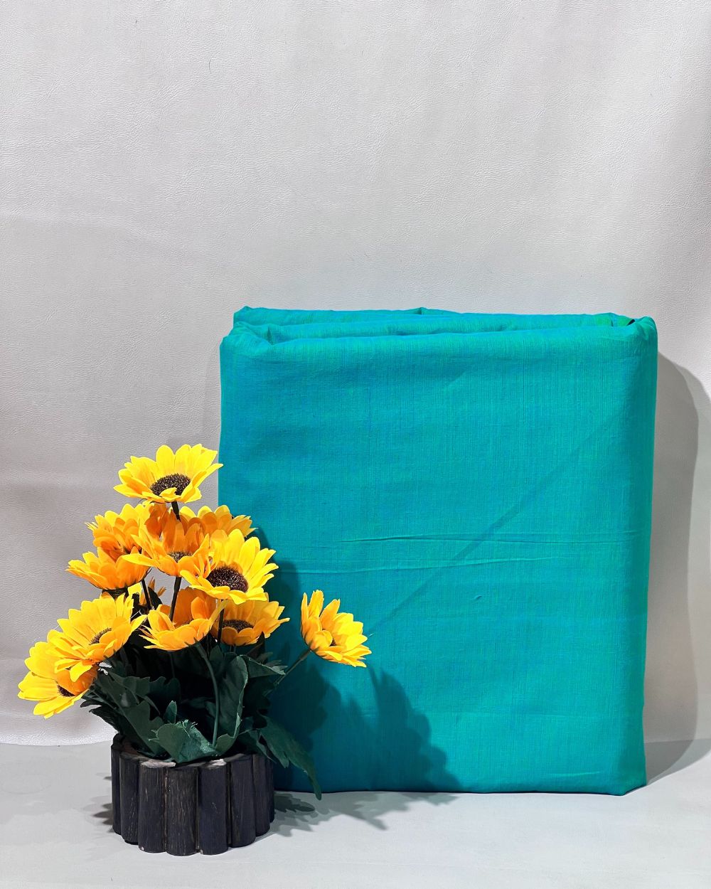 Plain Khadi Cotton Fabric Emerald Green Colour 45 Inches Width