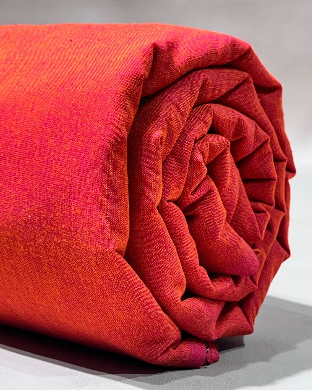 Plain Khadi Cotton Fabric Orange Colour 45 Inches Width