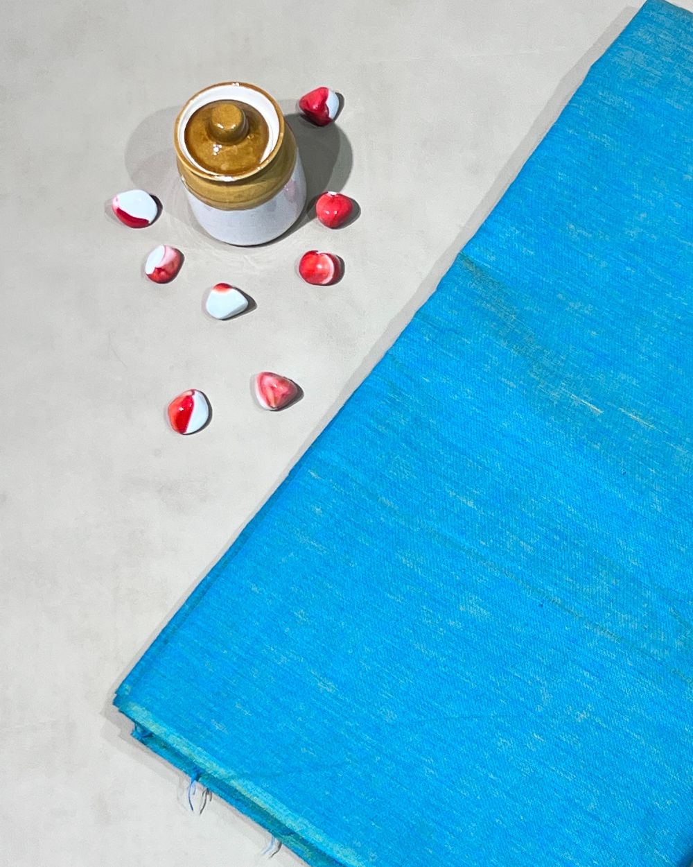 Plain Khadi Cotton Fabric Sky Blue Colour 45 Inches Width