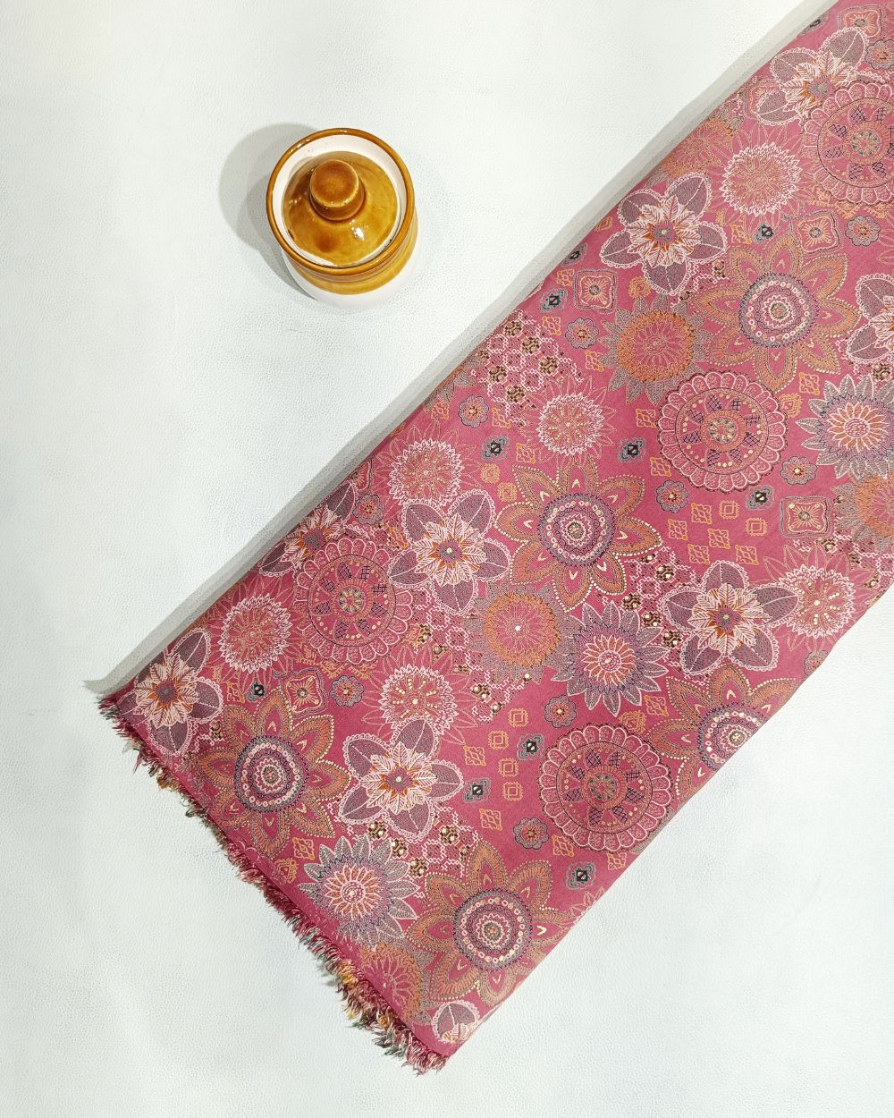 Printed Muslin (Foil) Dusty Pink Colour 42 Inches Width