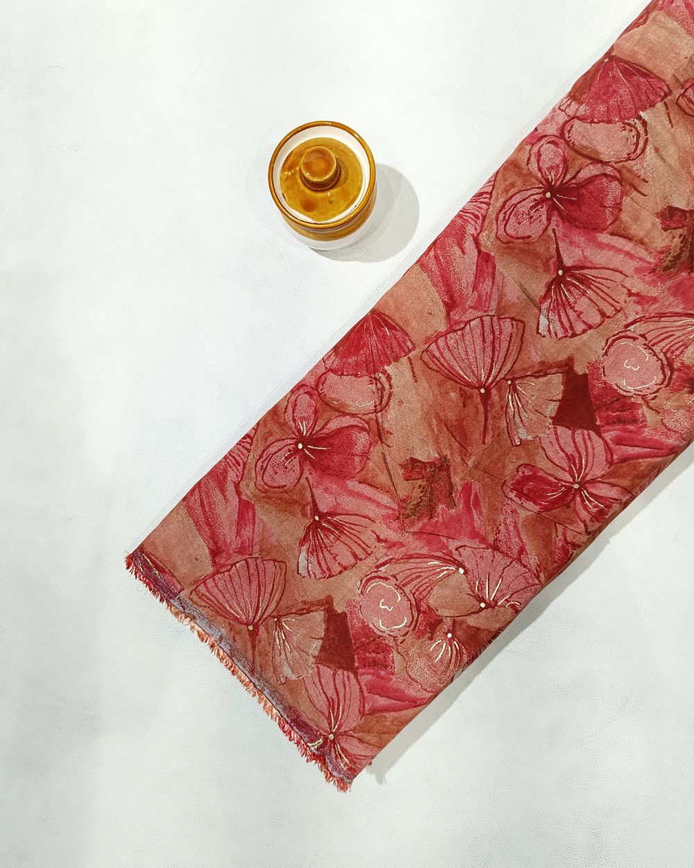 Printed Muslin (Foil) Maroon Colour 42 Inches Width