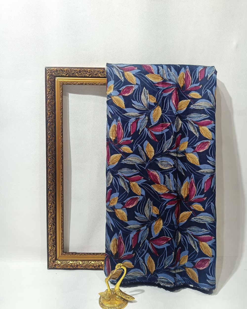 Printed Muslin (Foil) Navy Blue Colour 42 Inches Width