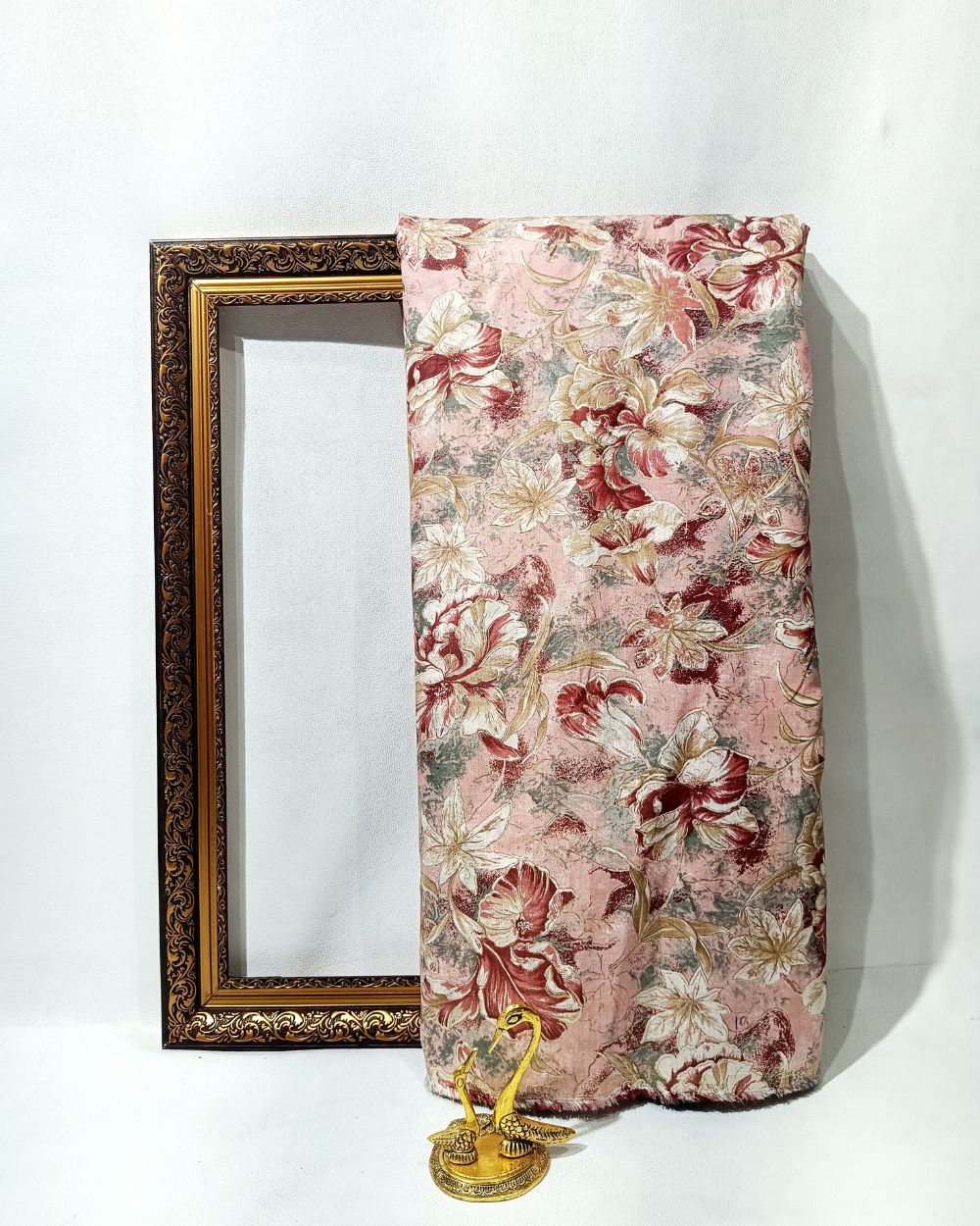 Printed Muslin (Foil) Pastel Peach Colour 42 Inches Width