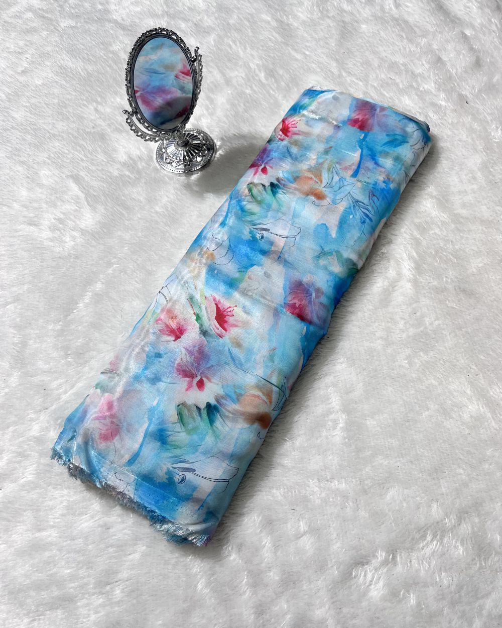 Printed Jimmy Choo Sky Blue 46 Inches Width