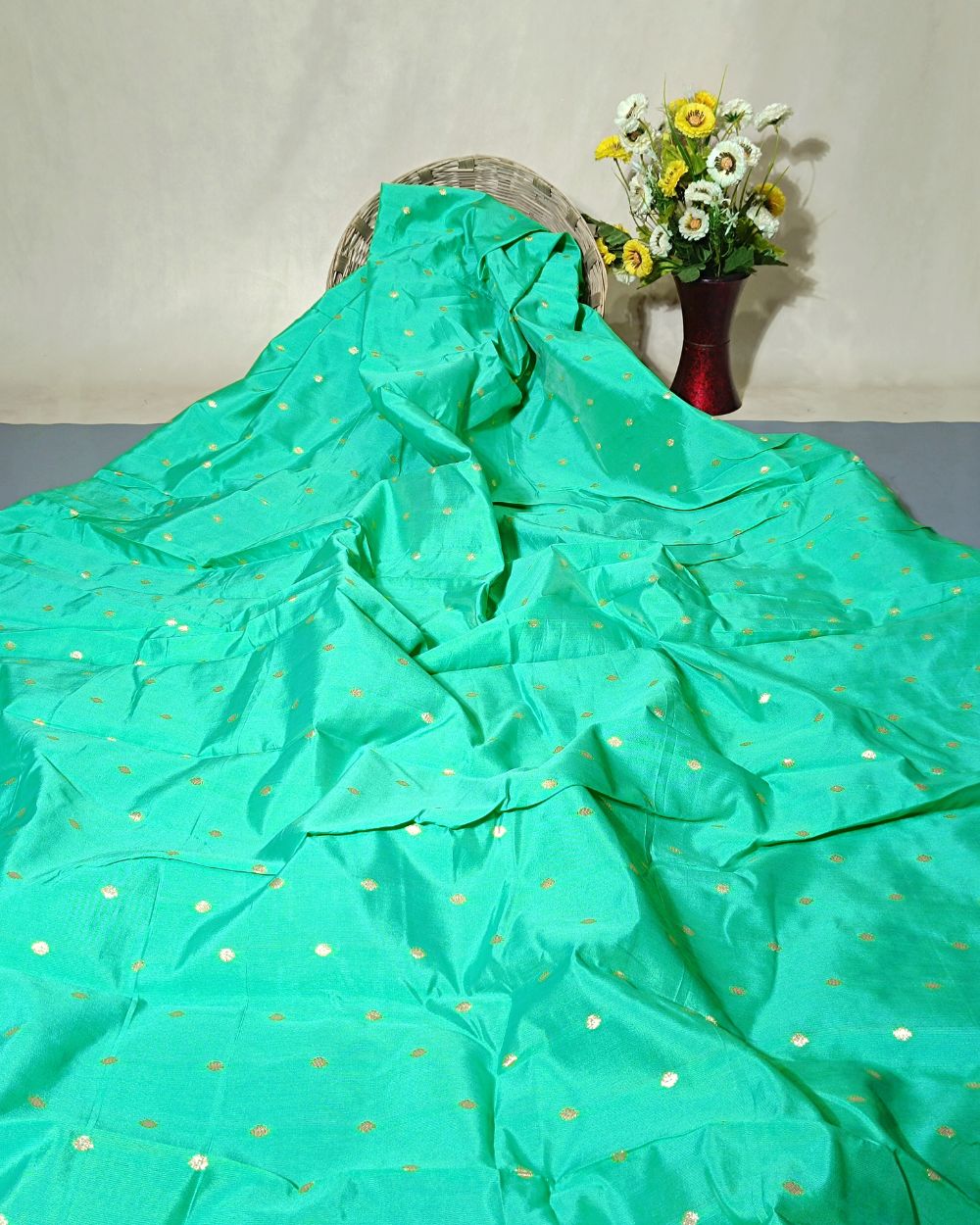Taffeta Work Turquoise Blue Colour 60 Inches Width