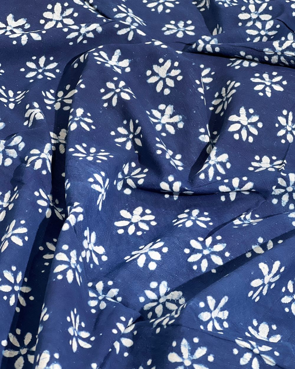 Hand Block Printed Cotton Indigo Blue Colour 44 Inches Width