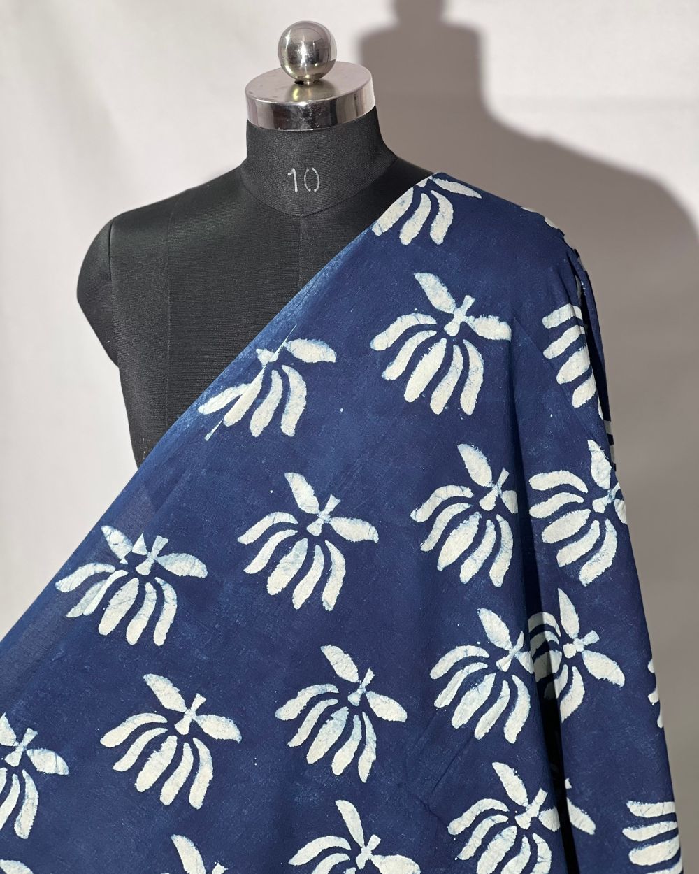 Hand Block Printed Cotton Indigo Blue Colour 44 Inches Width