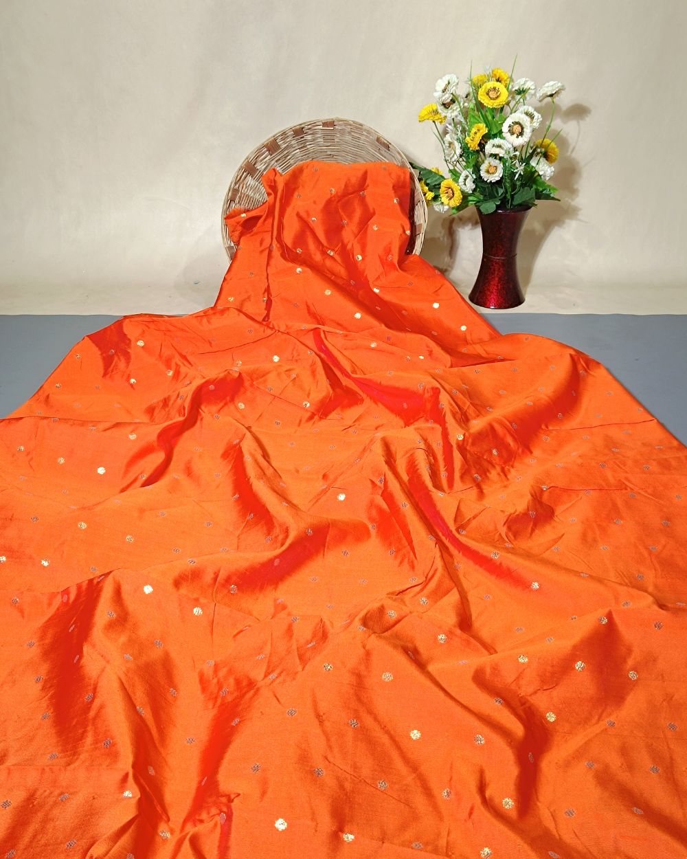 Taffeta Work Orange Colour 60 Inches Width