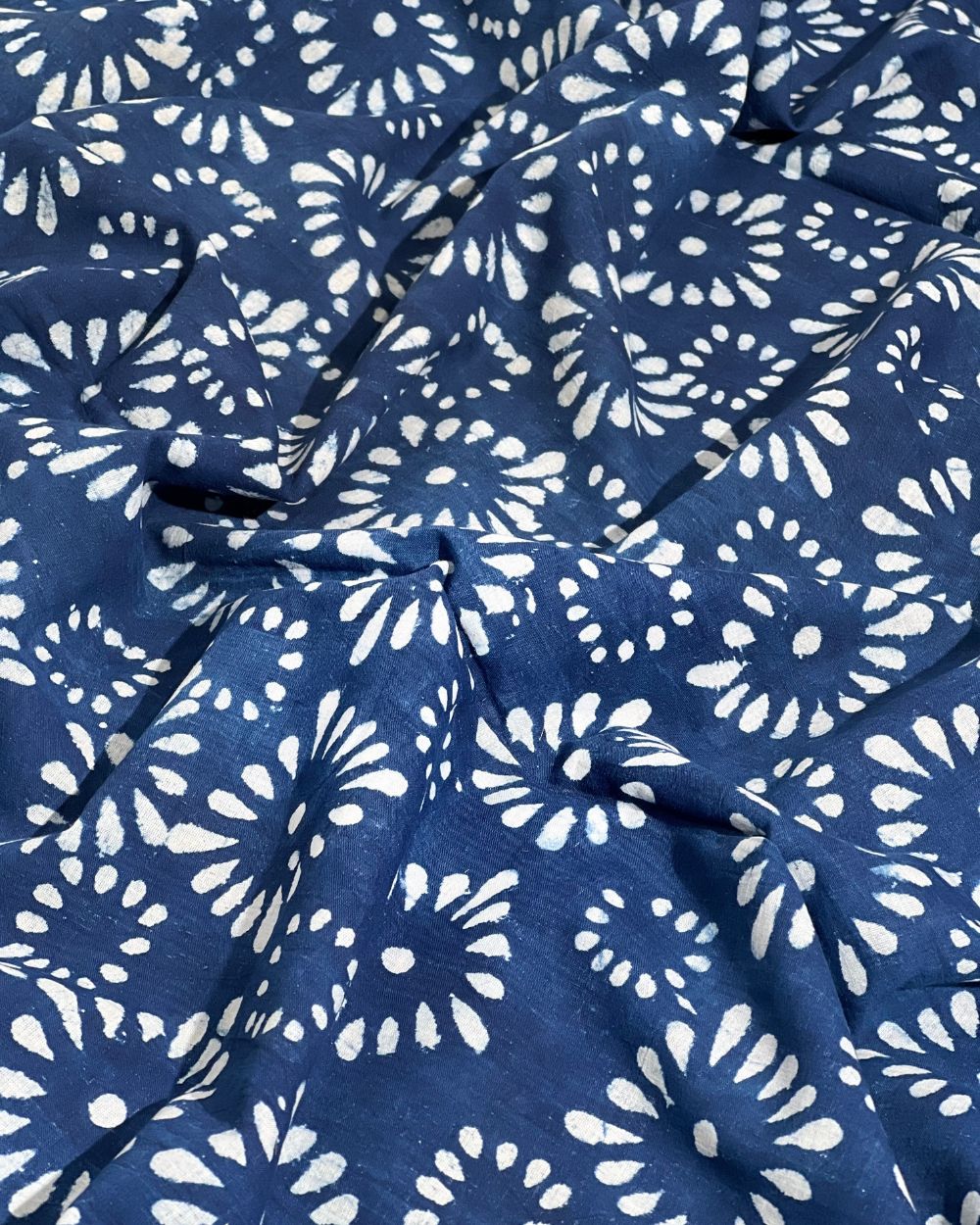 Hand Block Printed Cotton Indigo Blue Colour 44 Inches Width