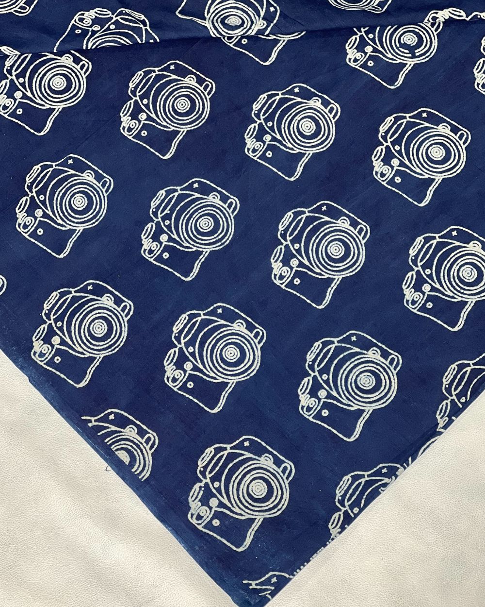 Hand Block Printed Cotton Indigo Blue Colour 44 Inches Width