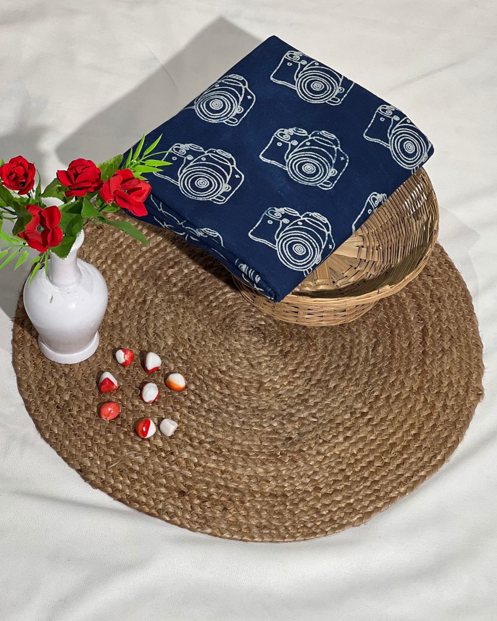 Hand Block Printed Cotton Indigo Blue Colour 44 Inches Width