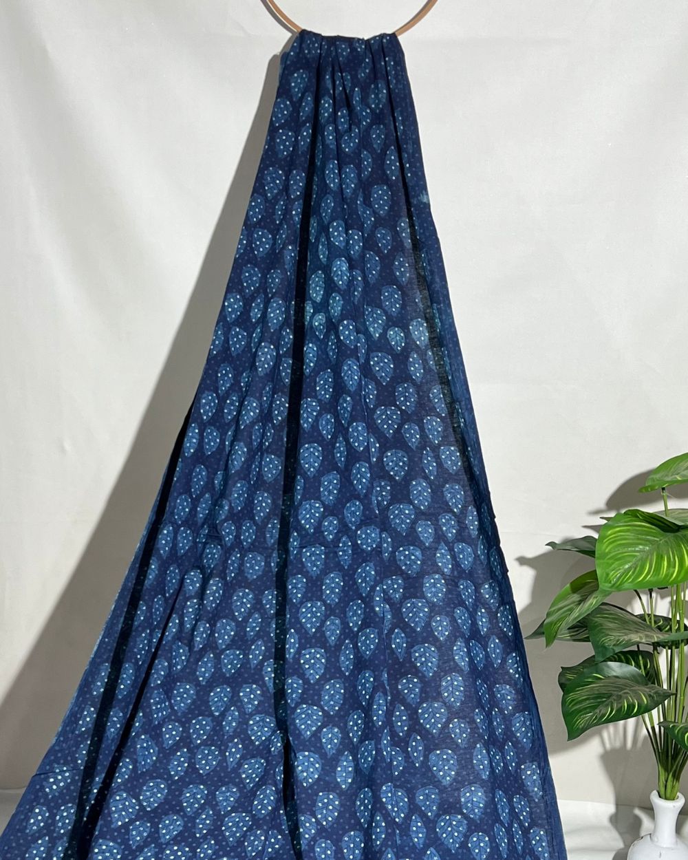 Hand Block Printed Cotton Indigo Blue Colour 44 Inches Width