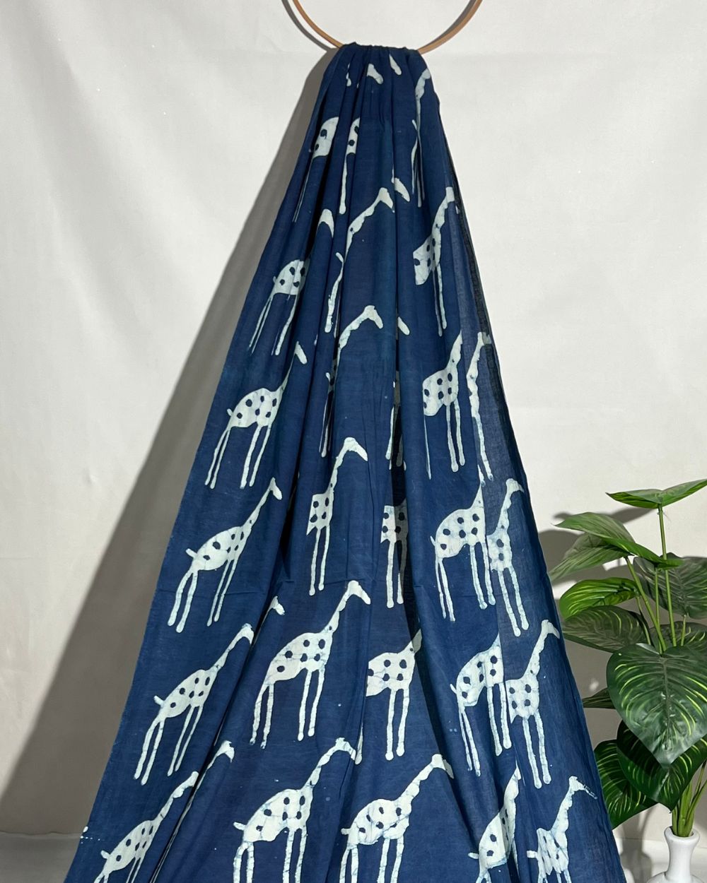 Hand Block Printed Cotton Indigo Blue Colour 44 Inches Width