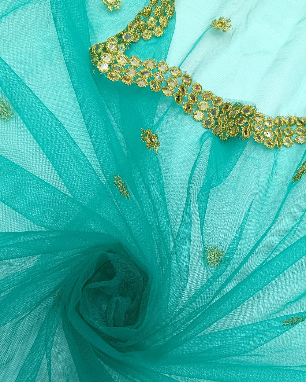 Dupatta Net Dark Sky Blue Colour 36 Inches Width