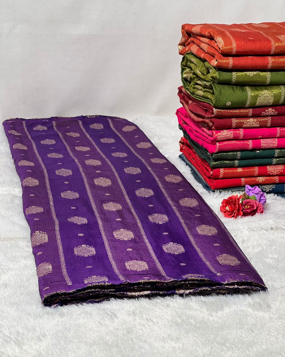 Chanderi Work Purple Colour 45 Inches Width