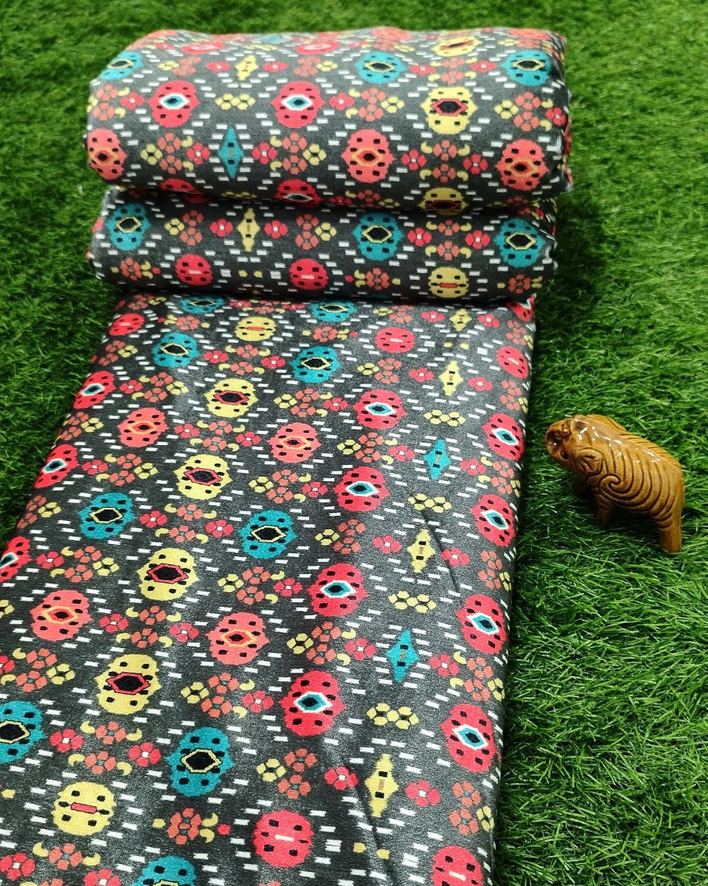 Printed Velvet Multicolor 57 Inches Width