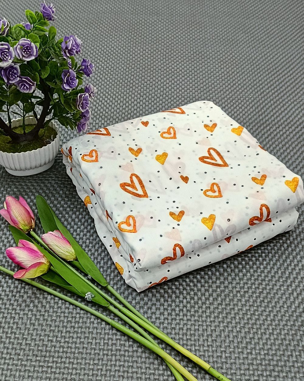 Pure Soft Printed Cotton White Colour 44 Inches Width