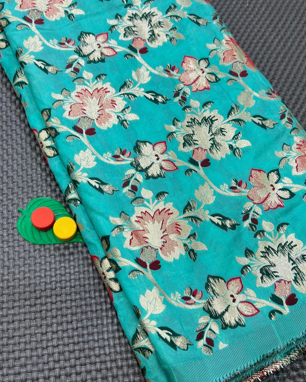 Jacquard Brocade Turquoise Colour 45 Inches Width