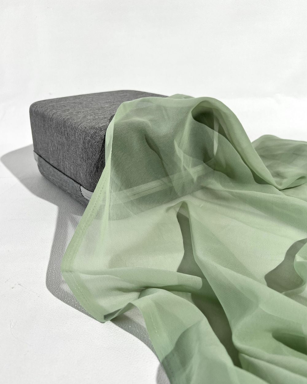 Plain Georgette Dark Pista Green Colour 44 Inches Width