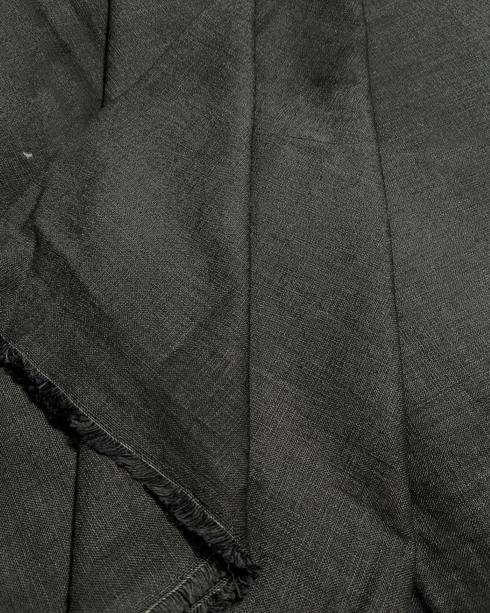 Plain Cotton Linen Black Colour 44 Inches Width