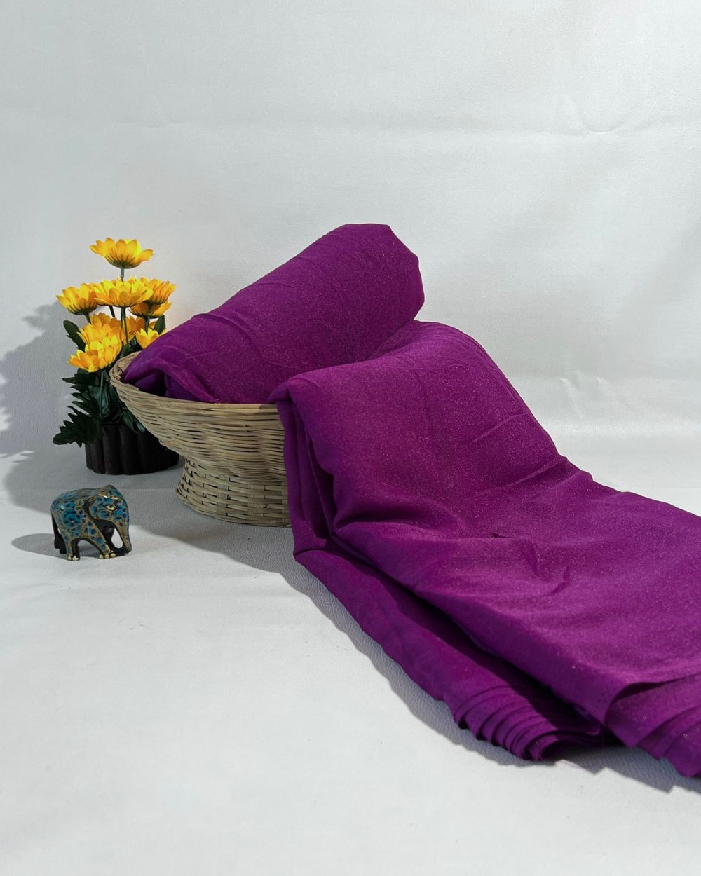 Plain Star Georgette Lollipop Violet Colour 44 Inches Width