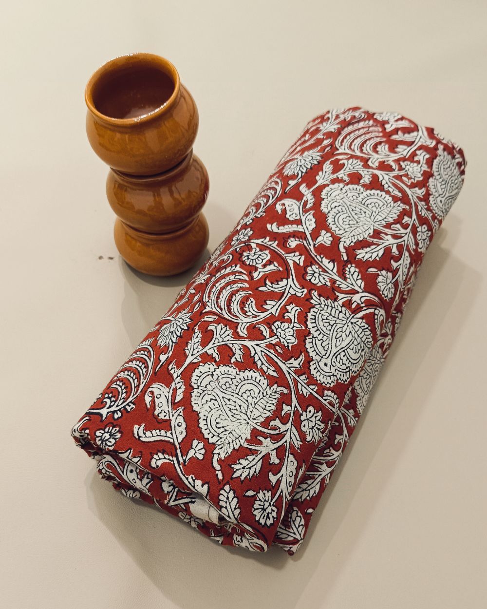 Bagru Hand Block Printed Cotton Maroon Colour 45 Inches Width