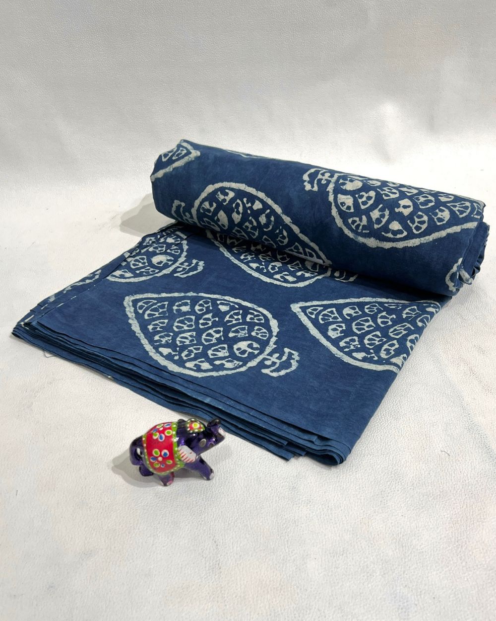 Hand Block Printed Cotton Indigo Blue Colour 44 Inches Width