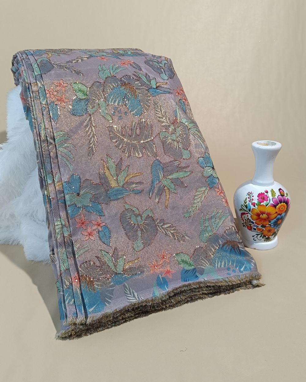 Cosmos Work Lavender Colour 42 Inches Width