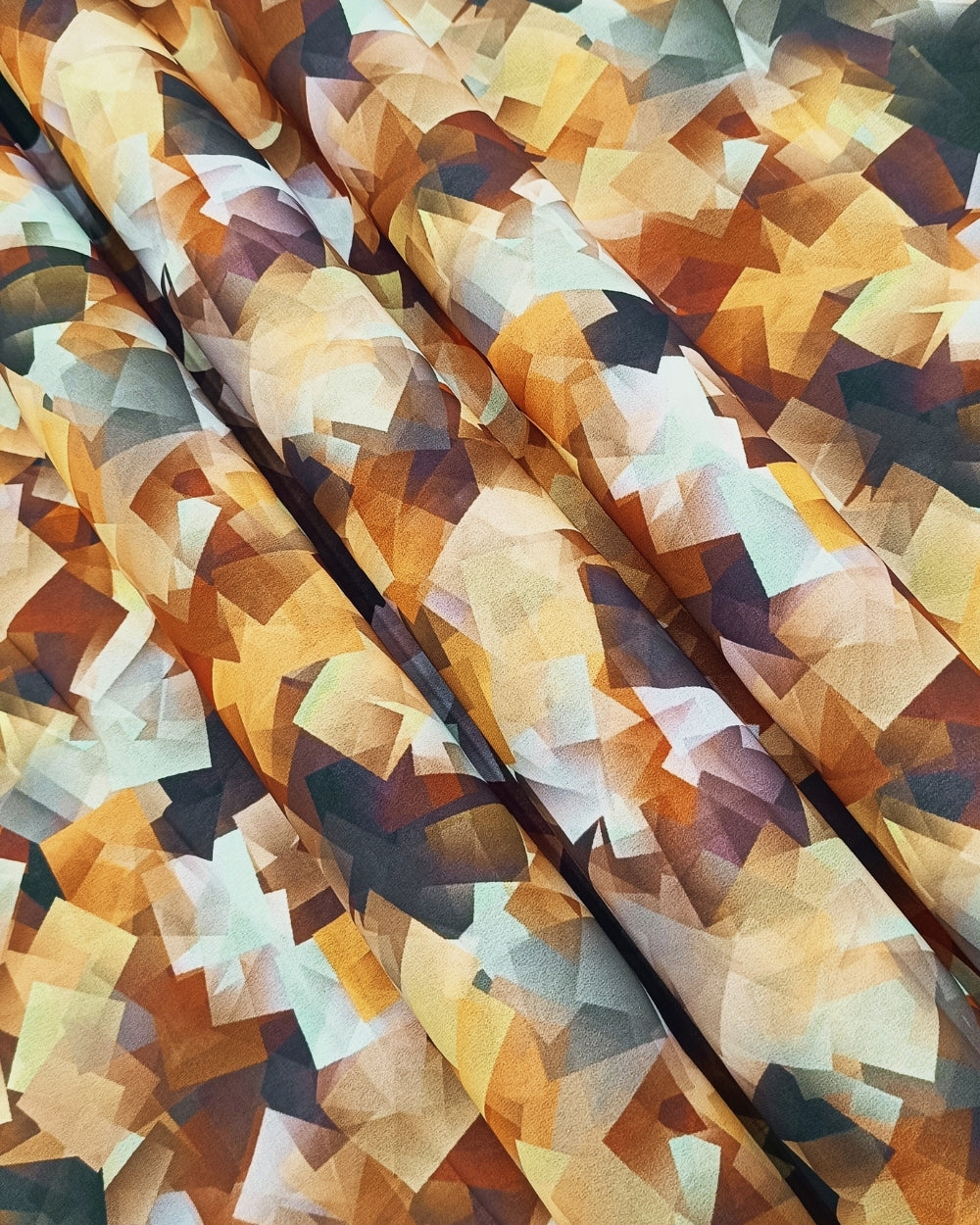 Fox Georgette Digital Print Mustard Yellow Colour 44 Inches Width