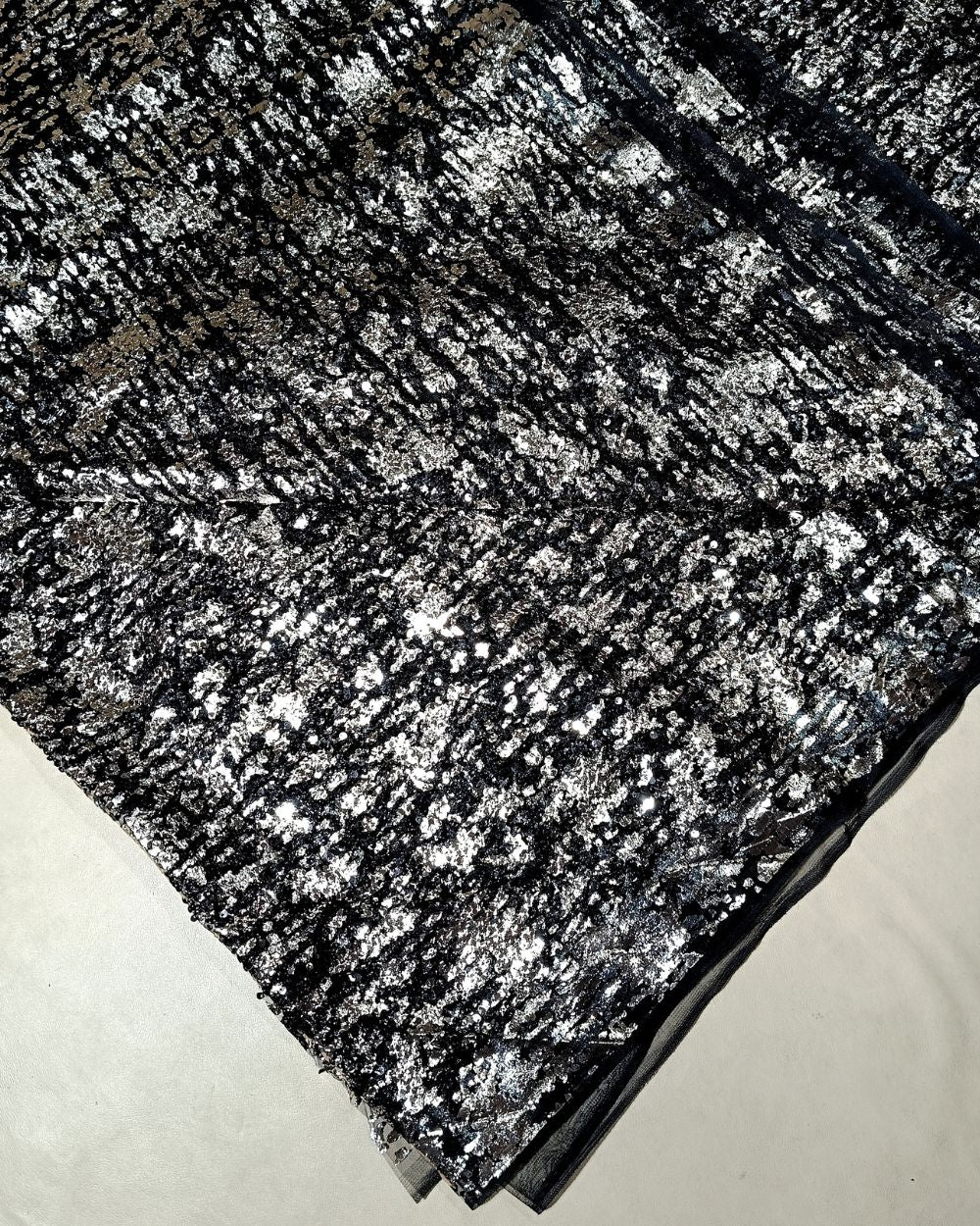 Net Sequins Work Black Colour 44 Inches Width