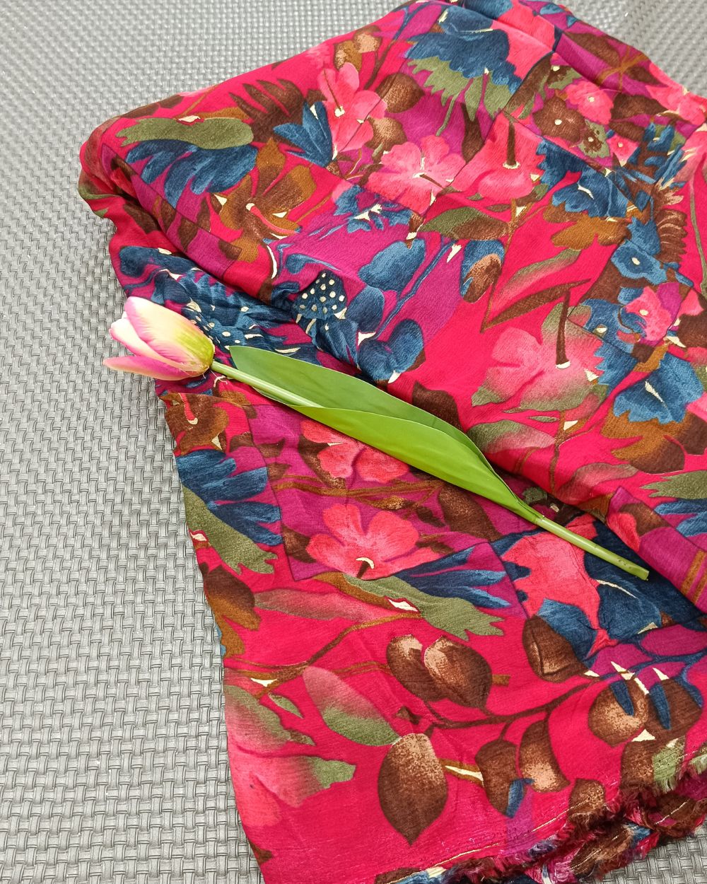 Printed Chinnon Pink Colour 42 Inches Width
