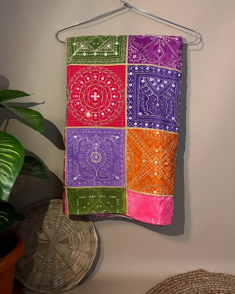 Natural Crepe Work Multi Colour 42 Inches Width