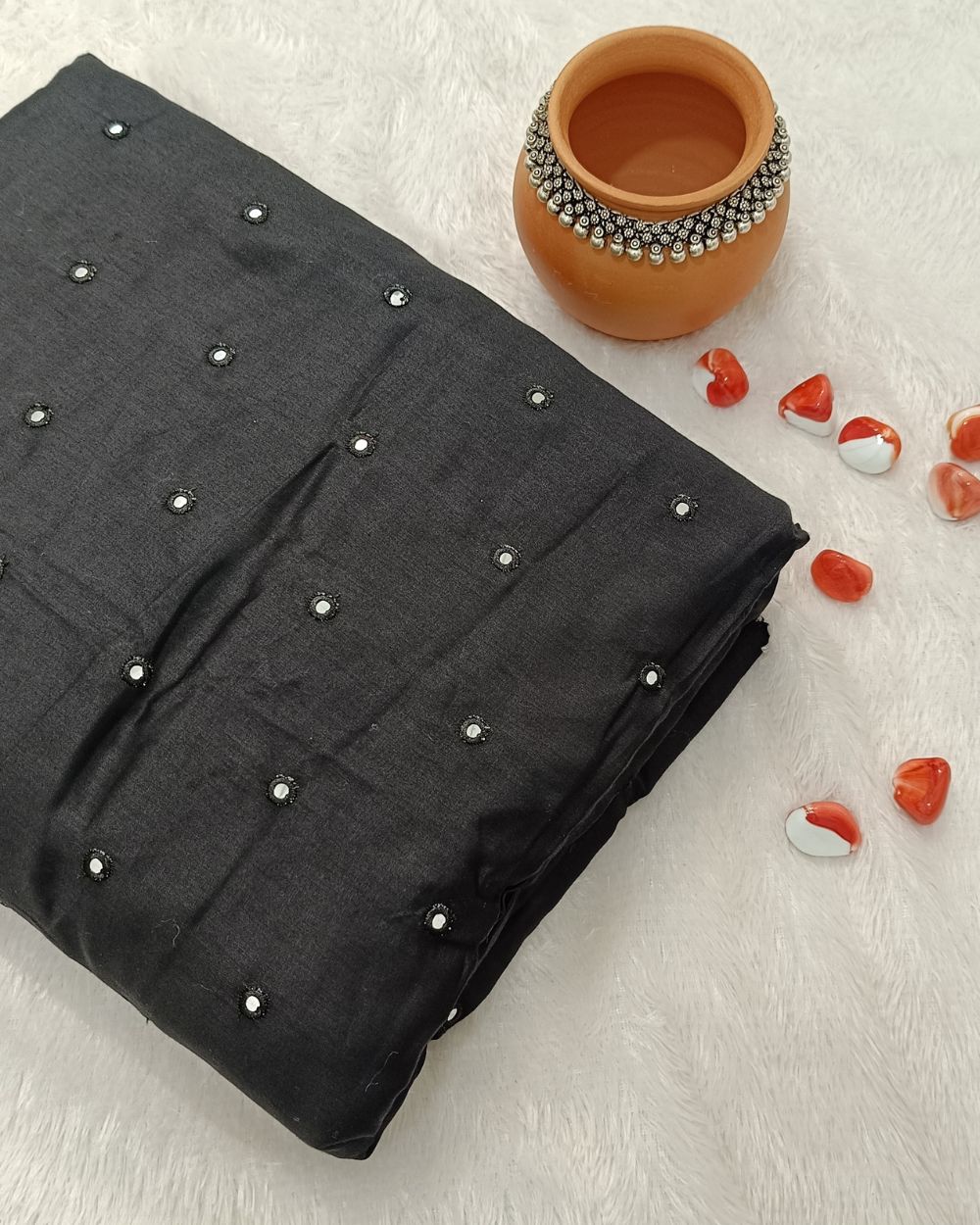 Cotton Abla Work Black Colour 42 Inches Width