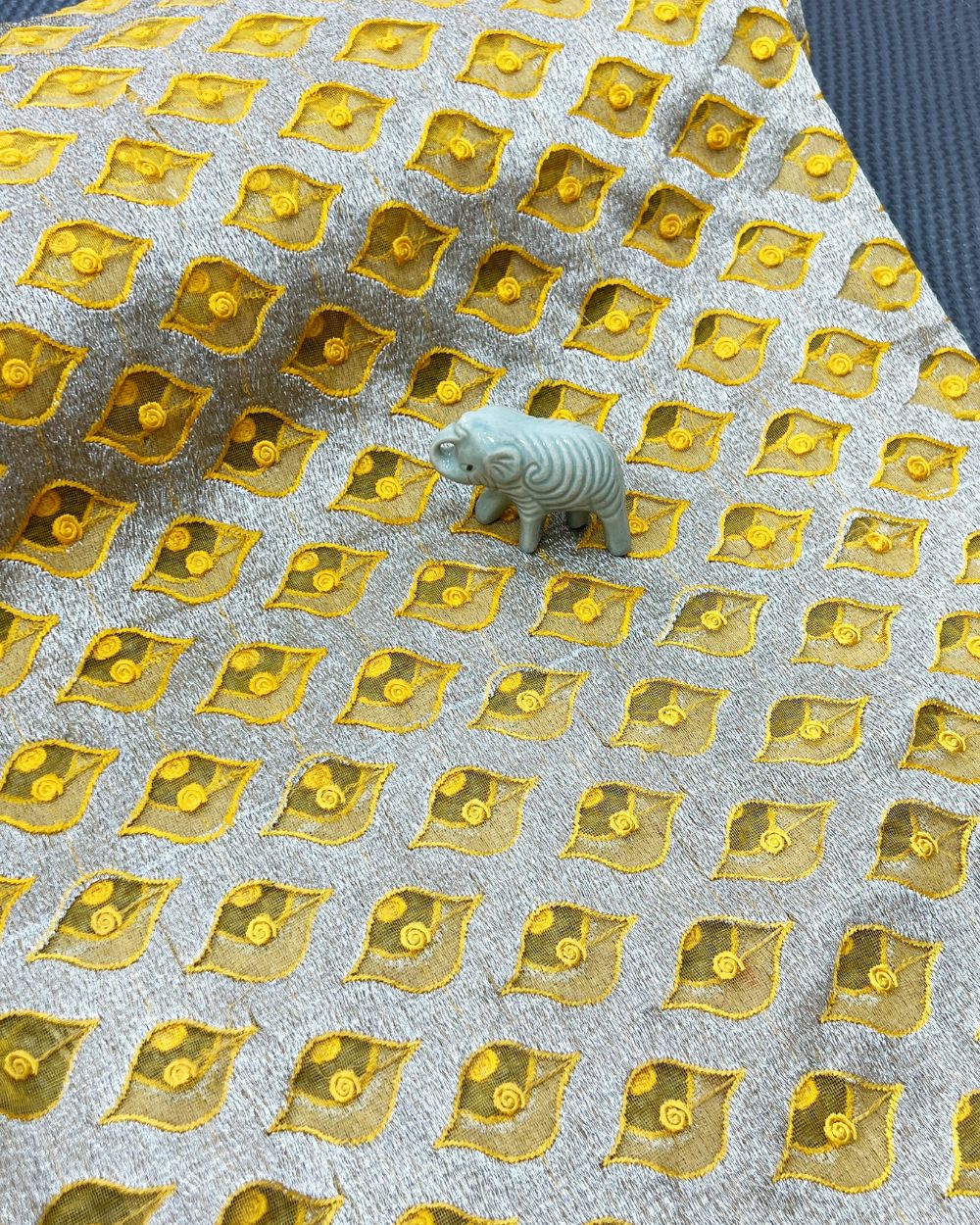 Twill Net Work Yellow Colour 46 Inches Width