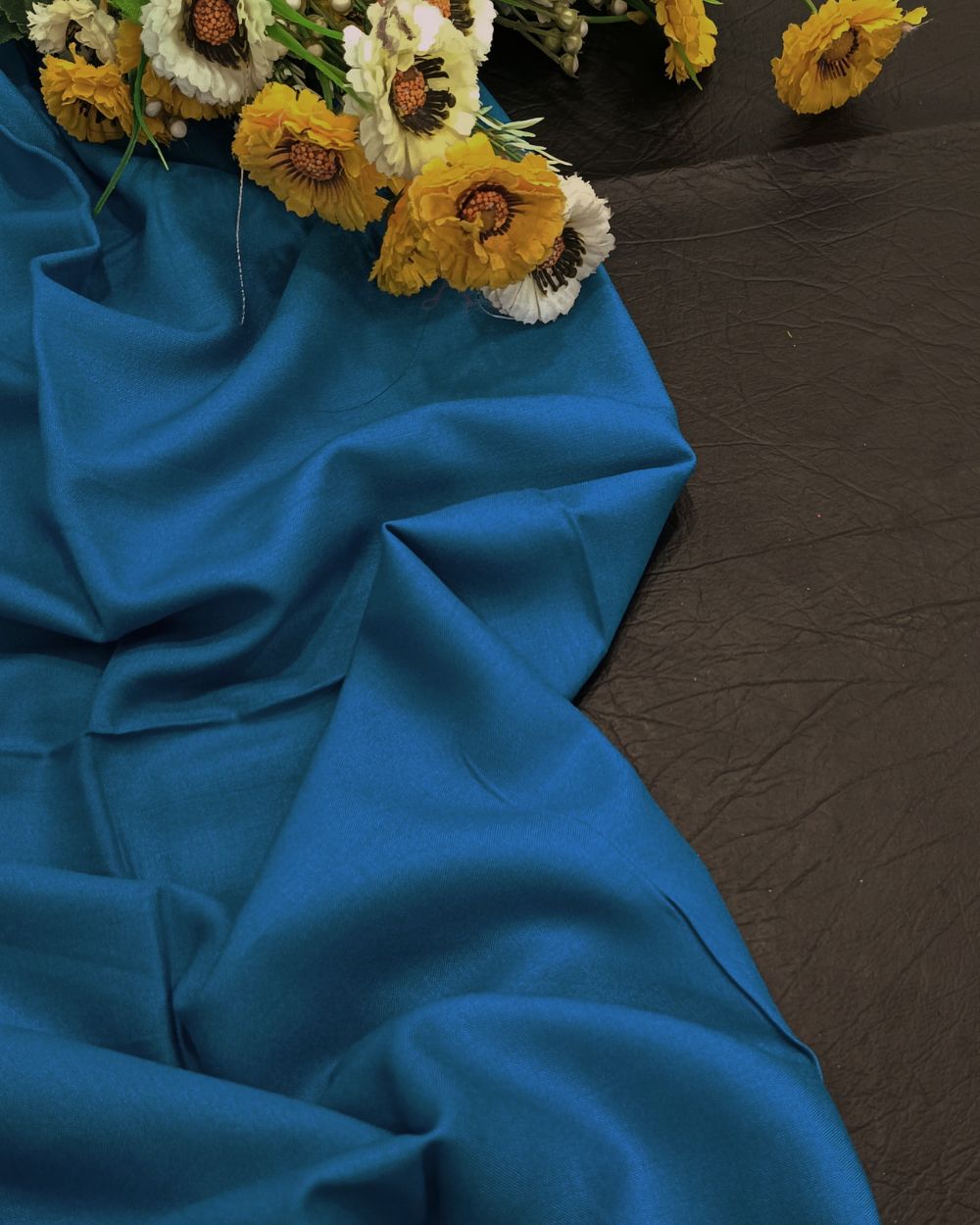 Plain Rayon-cotton Aqua Blue Colour 44 Inches Width