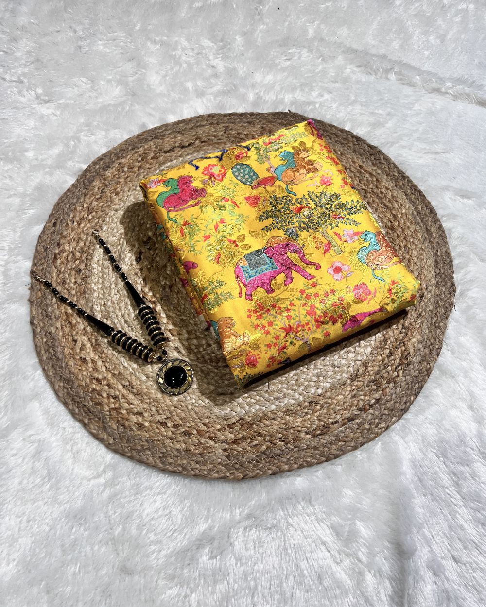 Digital Zari Work Yellow Colour 47 Inches Width