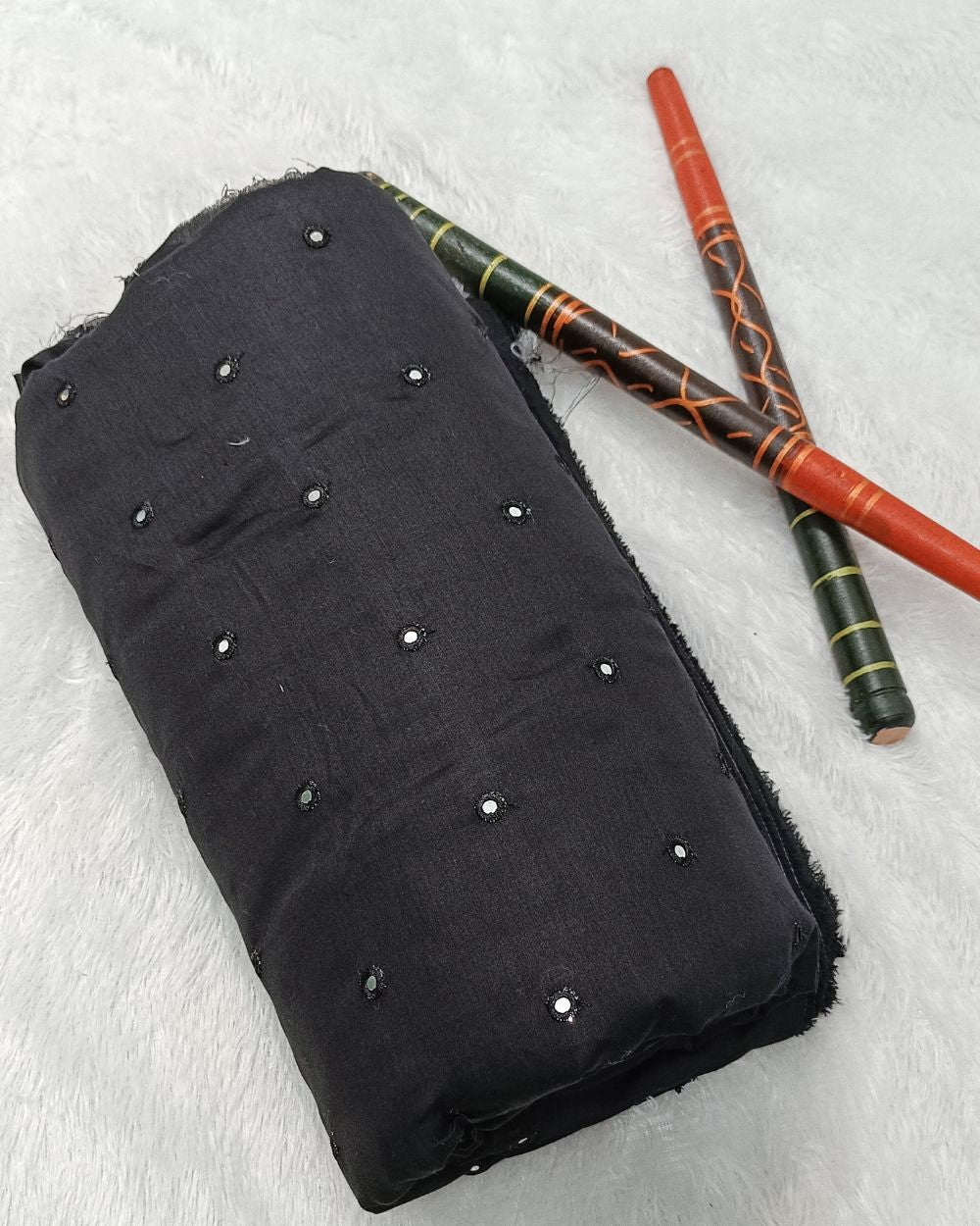 Cotton Abla Work Black Colour 42 Inches Width