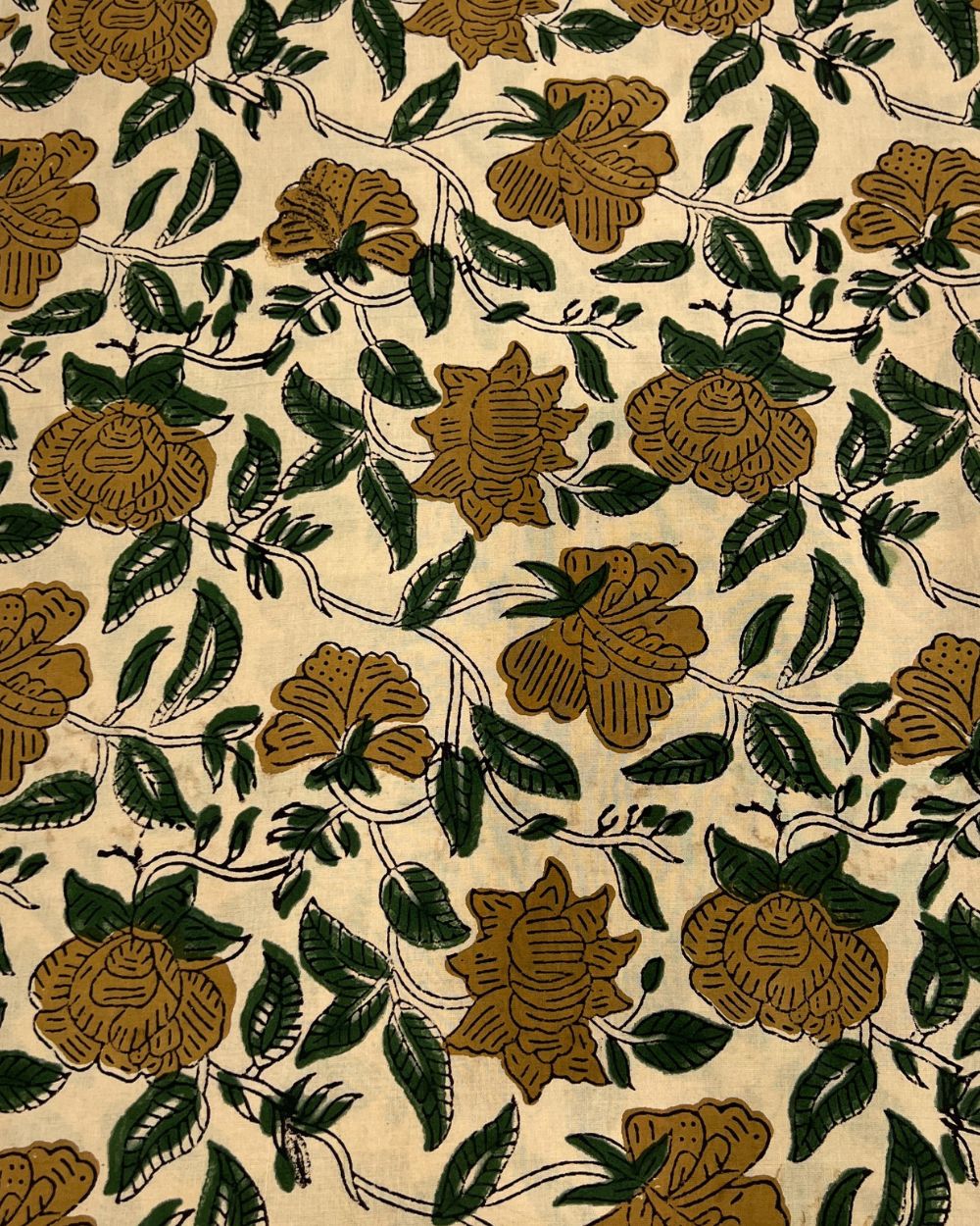 Bagru Hand Block Printed Cotton Beige Colour 45 Inches Width