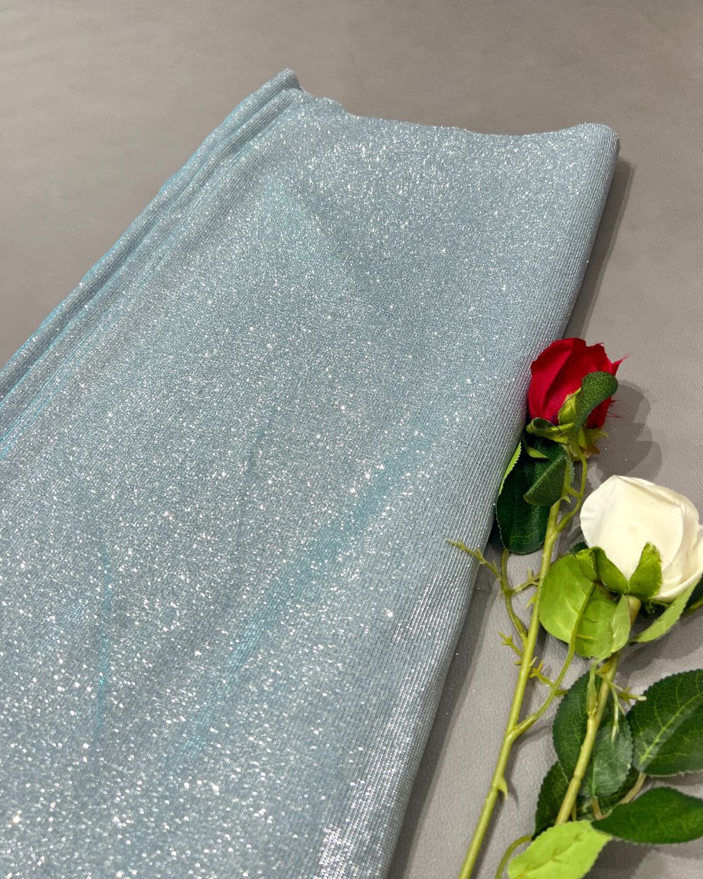 Imported Sparkle Pastel Blue Colour 55 Inches Width