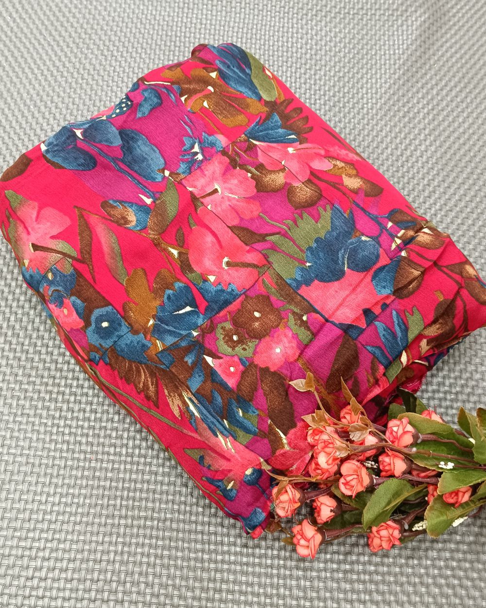 Printed Chinnon Pink Colour 42 Inches Width