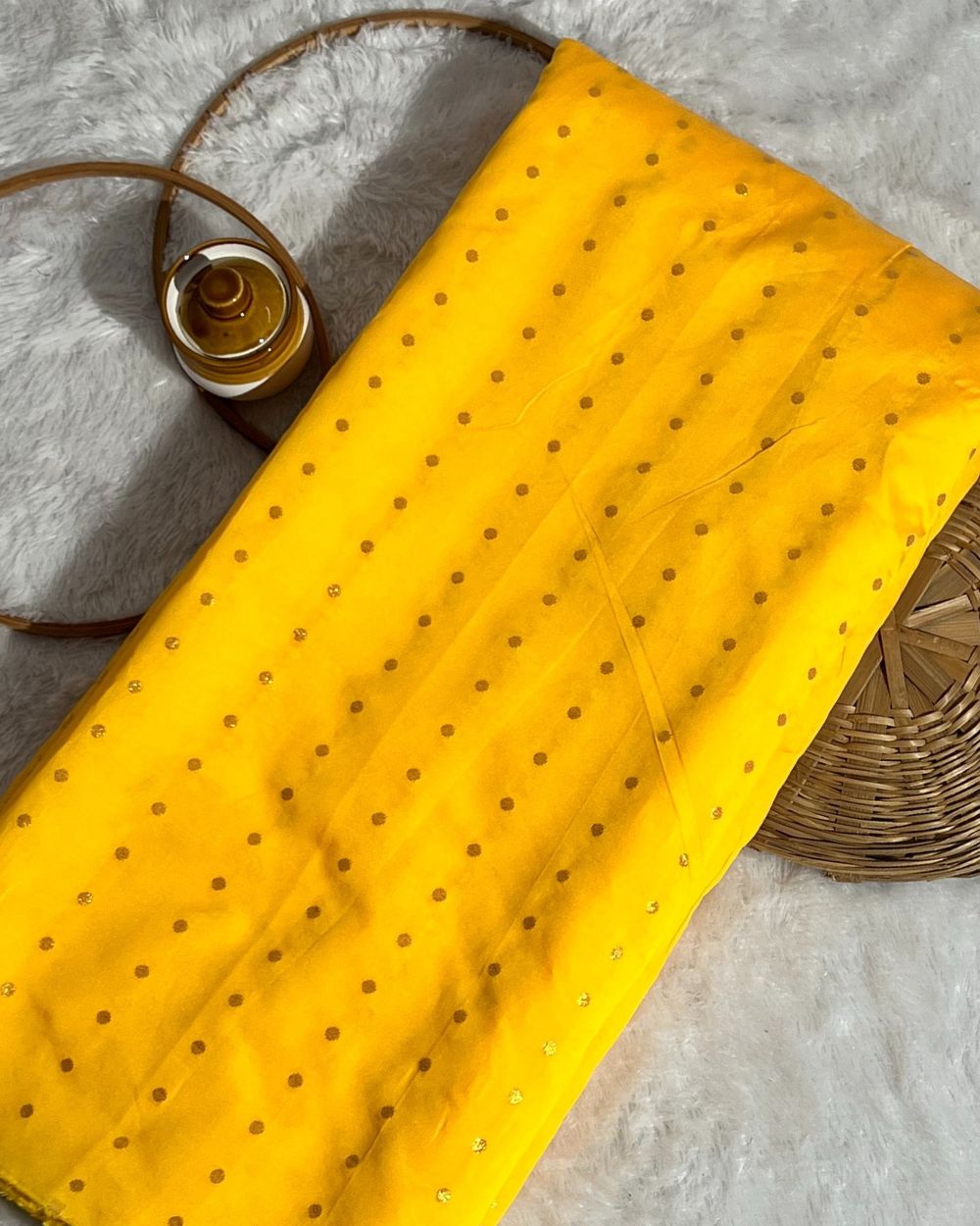 Taffeta Work Mango Yellow Colour 54 Inches Width