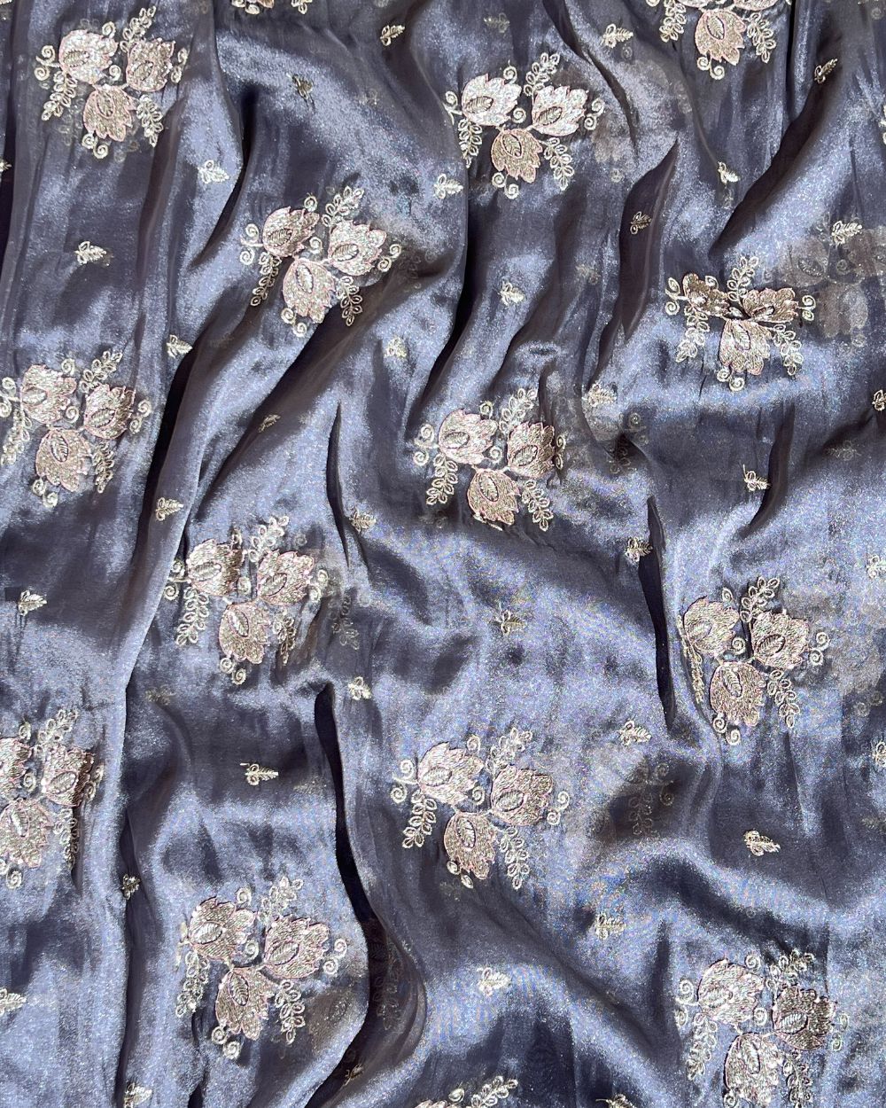 Chandanya Silk Work Grey Colour 44 Inches Width