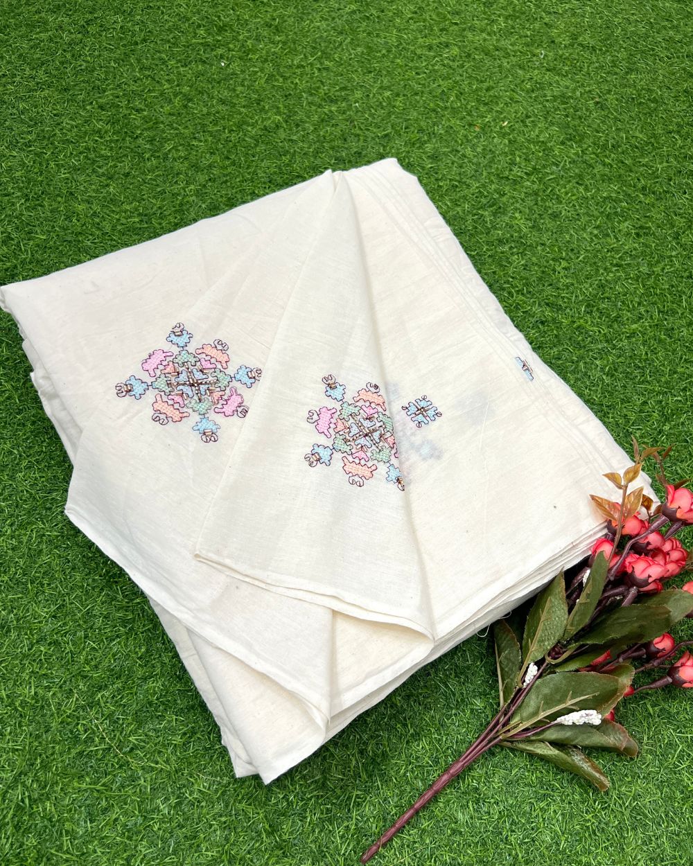 Kora Cotton Work Multicolor 45 Inches Width