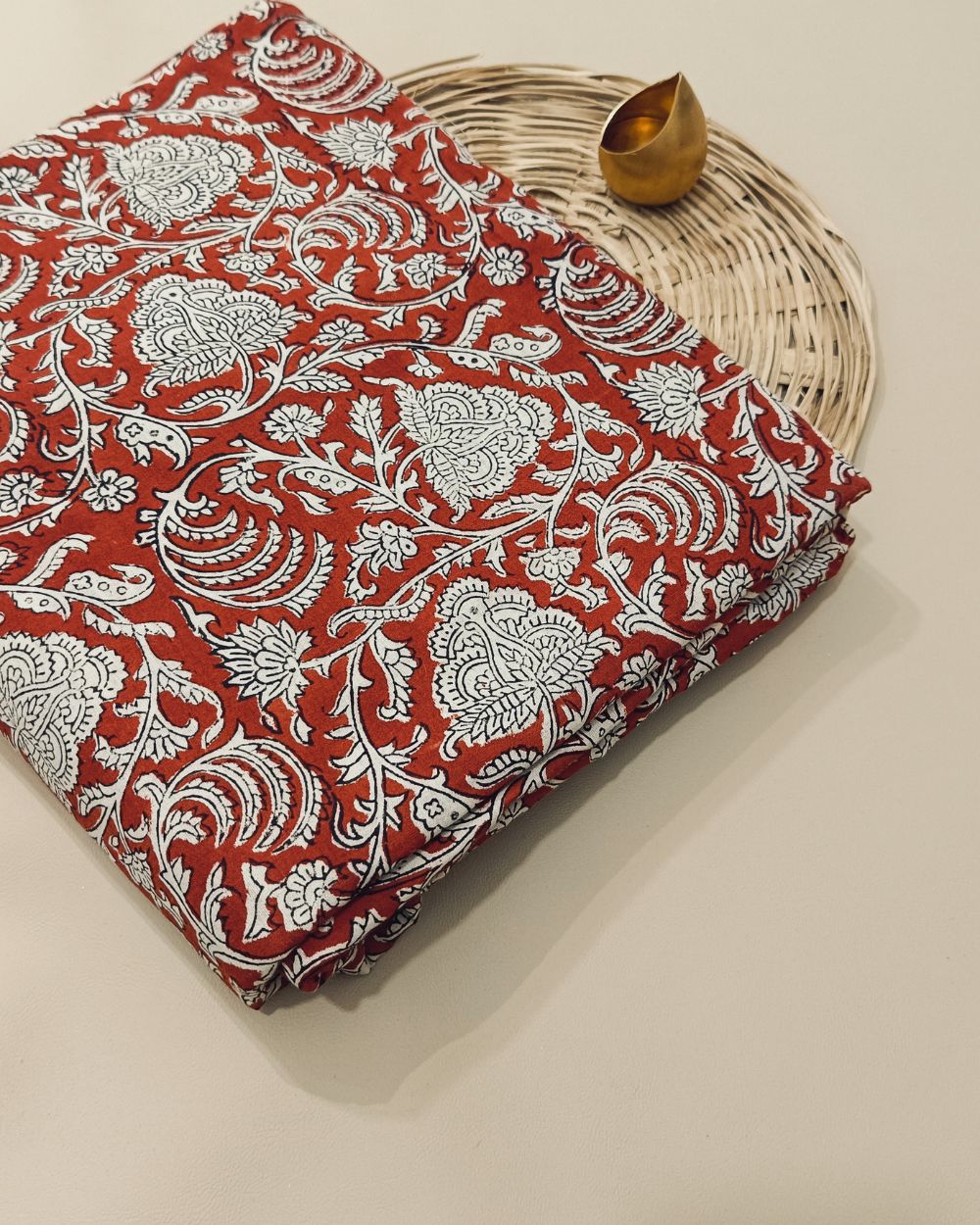 Bagru Hand Block Printed Cotton Maroon Colour 45 Inches Width