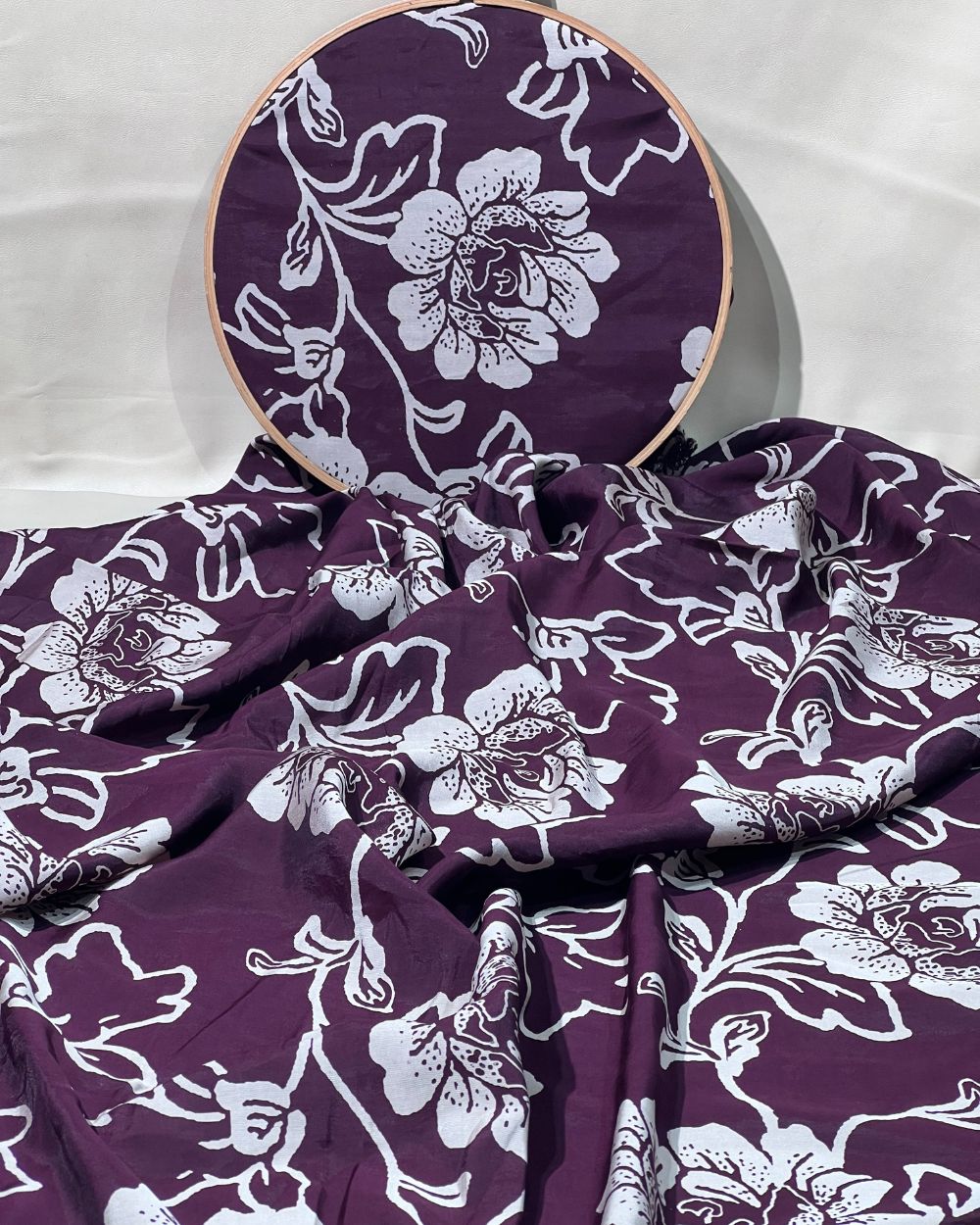Printed Muslin (Foil) Dark Purple Colour 44 Inches Width