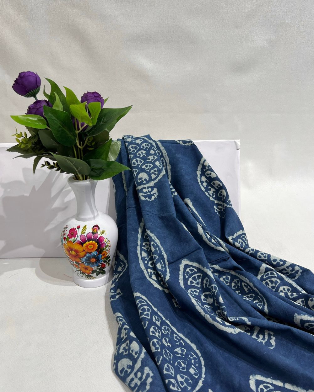 Hand Block Printed Cotton Indigo Blue Colour 44 Inches Width