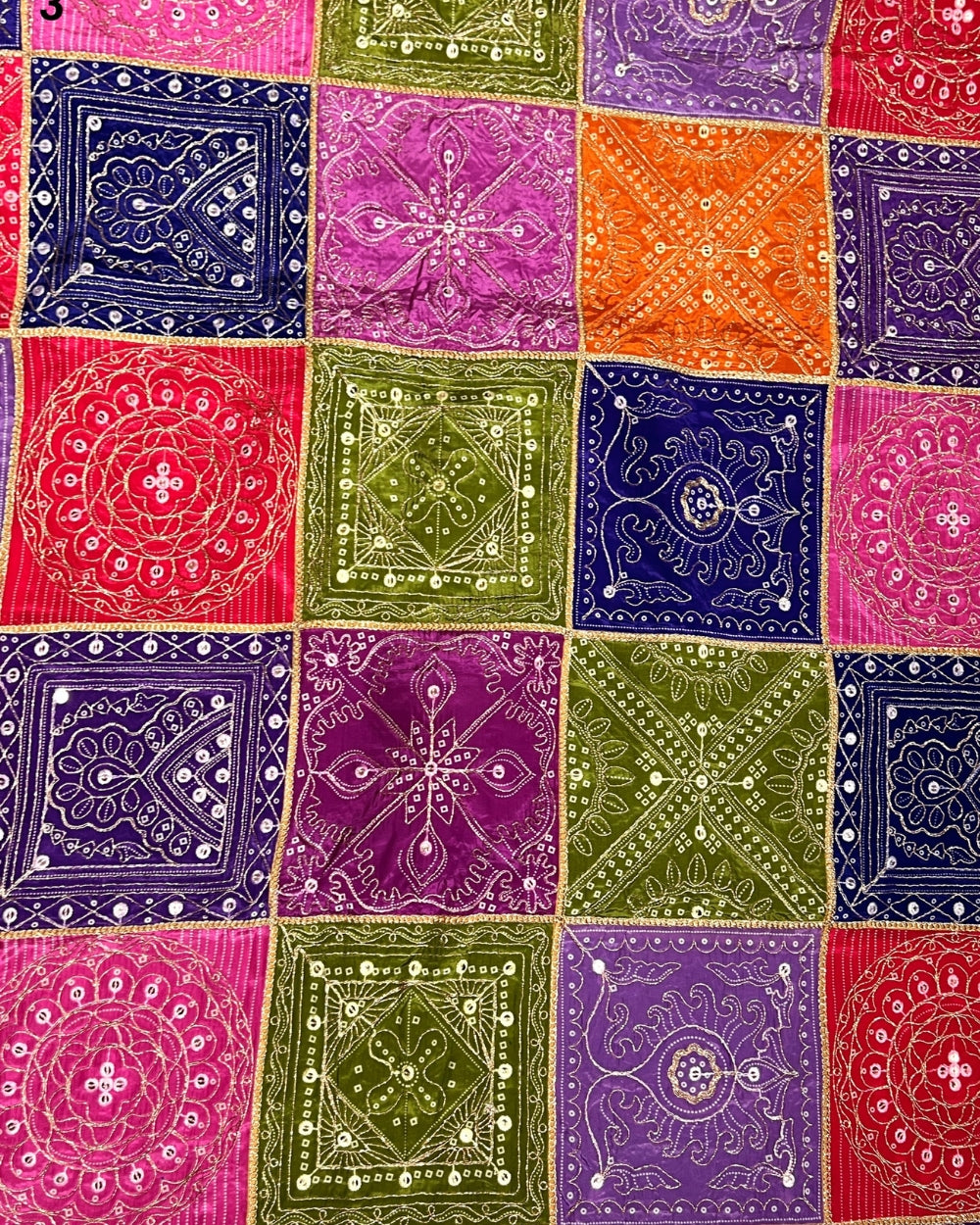 Natural Crepe Work Multi Colour 42 Inches Width