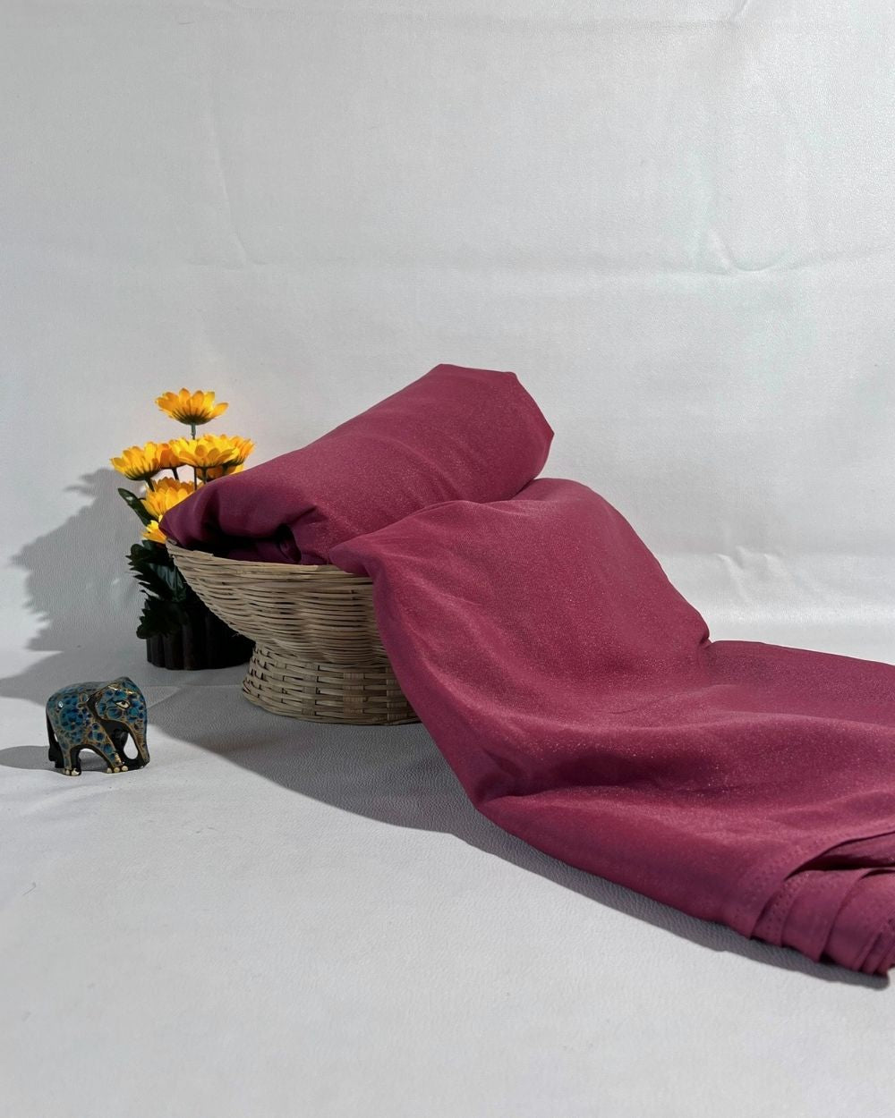 Plain Star Georgette Rouge Pink Colour 44 Inches Width