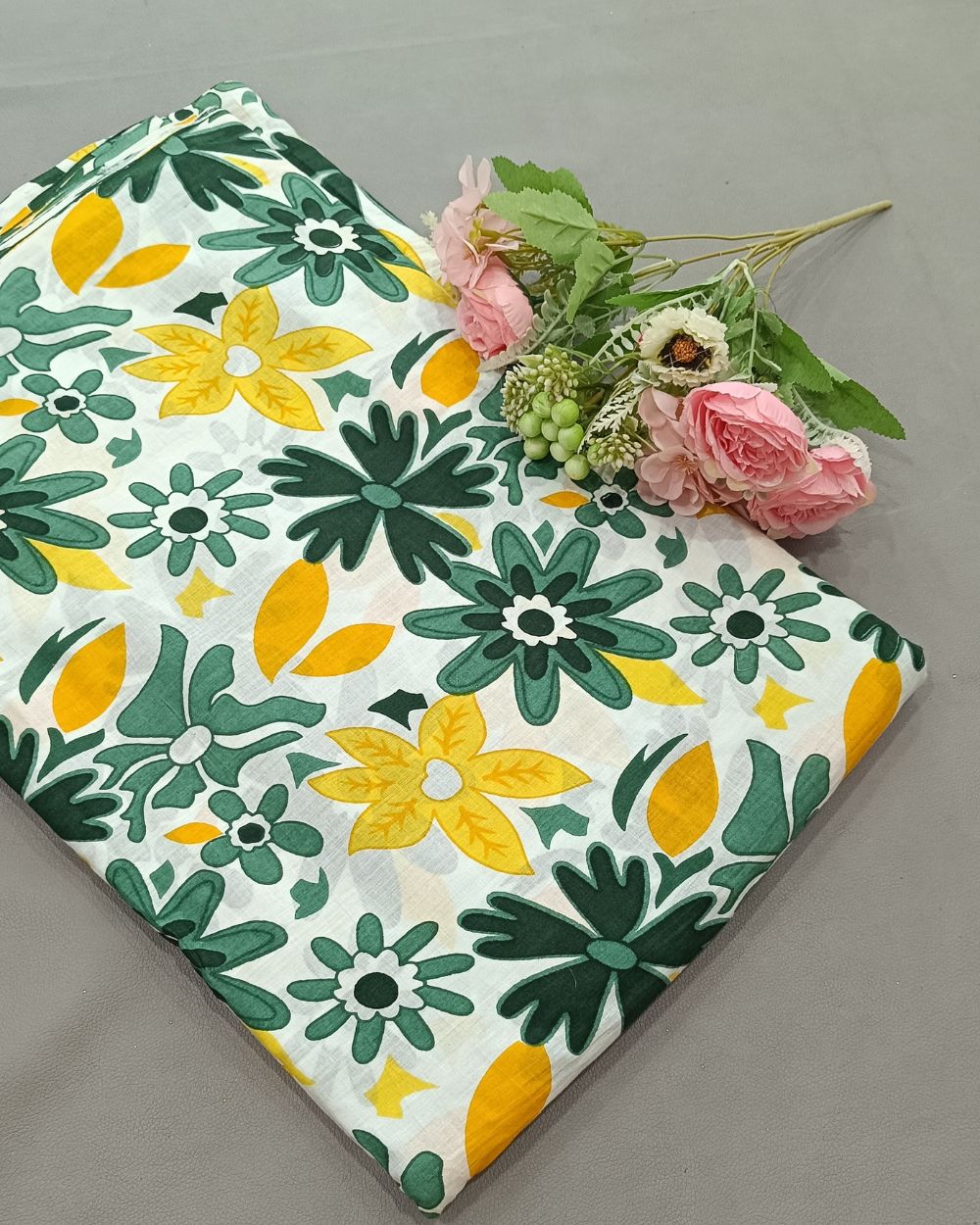 Printed Cambric Cotton White 42 Inches Width